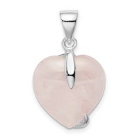 Sterling Silver Rose Quartz Heart Pendant view 4