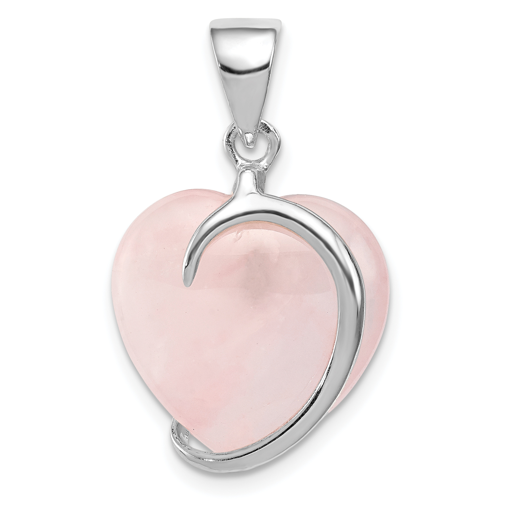 Sterling Silver Rose Quartz Pendant (QP260)