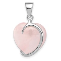 Sterling Silver Rose Quartz Heart Pendant view 1