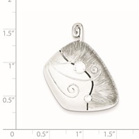 Sterling Silver CZ & Matte Curl Pendant view 2
