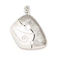 Sterling Silver CZ & Matte Curl Pendant view 1