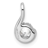 Sterling Silver Rhodium-plated 6mm CZ Pendant view 4