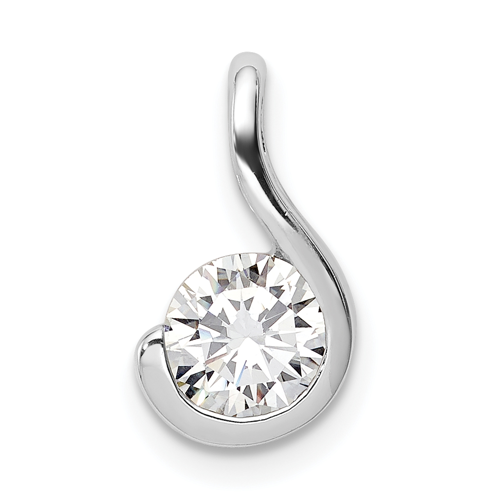 Sterling Silver Rhodium Plated CZ Pendant (QP2638)