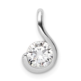 Sterling Silver Rhodium Plated CZ Pendant