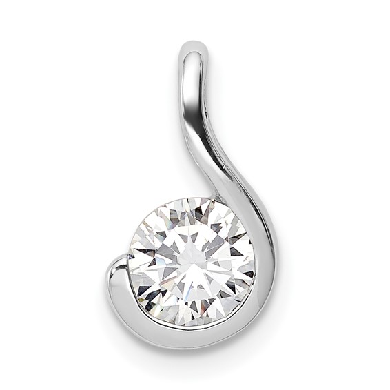 Sterling Silver Rhodium Plated CZ Pendant