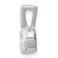 Sterling Silver 6mm Round CZ Pendant Chain Slide view 2