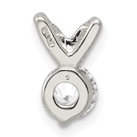 Sterling Silver 6mm Round CZ Pendant Chain Slide view 4