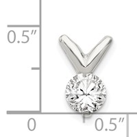 Sterling Silver 6mm Round CZ Pendant Chain Slide view 3