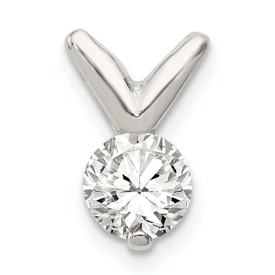 Sterling Silver CZ Pendant Chain Slide (QP2651)