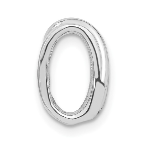 Sterling Silver Rhodium-plated CZ Pendant Slide