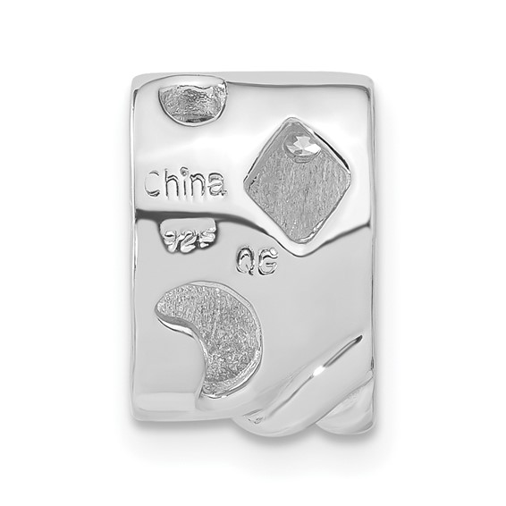Sterling Silver Rhodium-plated CZ Pendant Slide