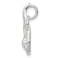 Sterling Silver CZ Teardrop Pendant view 2