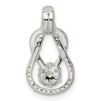 Sterling Silver CZ Teardrop Pendant view 4