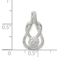 Sterling Silver CZ Teardrop Pendant view 3