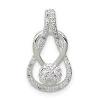 Sterling Silver CZ Teardrop Pendant view 1