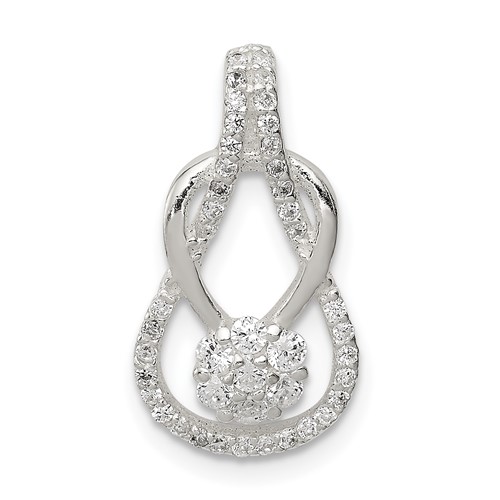 Sterling Silver CZ Teardrop Pendant