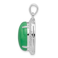 Sterling Silver Jade Greek Key Pendant view 2