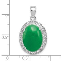 Sterling Silver Jade Greek Key Pendant view 3