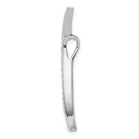 Sterling Silver Rhodium-plated CZ Moon Chain Slide Pendant view 2