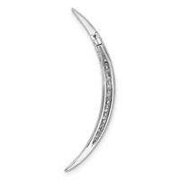 Sterling Silver Rhodium-plated CZ Moon Chain Slide Pendant view 4