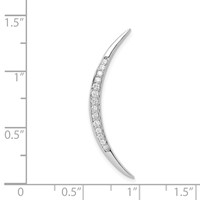 Sterling Silver Rhodium-plated CZ Moon Chain Slide Pendant view 3