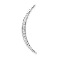 Sterling Silver Rhodium-plated CZ Moon Chain Slide Pendant view 1