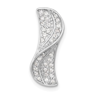 Sterling Silver Rhodium-plated CZ Slide