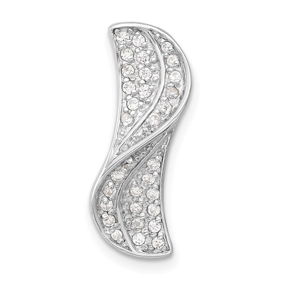 Sterling Silver Rhodium-plated CZ Slide