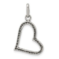 Sterling Silver CZ Heart Pendant view 4