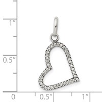 Sterling Silver CZ Heart Pendant view 3