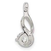 Sterling Silver 5mm CZ Pendant Chain Slide view 4