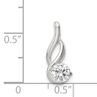 Sterling Silver 5mm CZ Pendant Chain Slide view 3