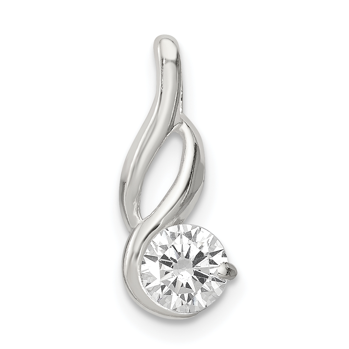 Sterling Silver CZ Pendant Chain Slide (QP2731)