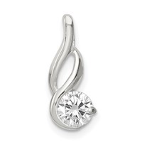 Sterling Silver 5mm CZ Pendant Chain Slide view 1