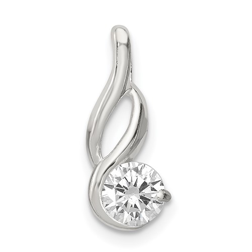 Sterling Silver 5mm CZ Pendant Chain Slide