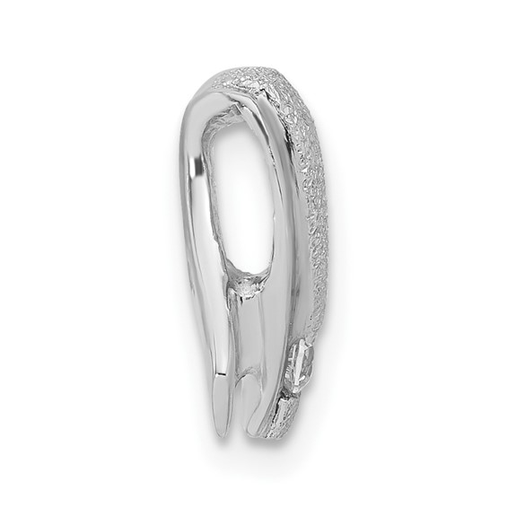 Sterling Silver Rhodium-plated CZ Pendant Slide
