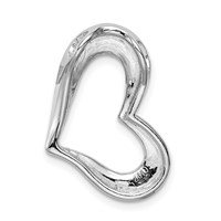 Sterling Silver Rhodium-plated Blue Lab Created Opal Inlay Heart Pendant view 4