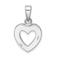 Sterling Silver Rhodium-plated Blue Inlay Created Opal Heart Pendant view 4