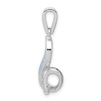 Sterling Silver Rhodium-plated CZ and Blue Lab Created Opal Inlay Twisted Pendant view 2