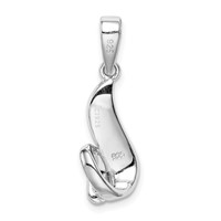Sterling Silver Rhodium-plated CZ and Blue Lab Created Opal Inlay Twisted Pendant view 4