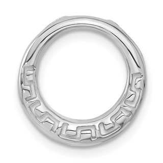 Sterling Silver Rhodium-plated Greek Circle Slide