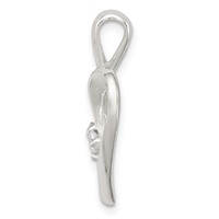 Sterling Silver CZ & Heart Pendant view 2