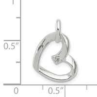 Sterling Silver Heart Pendant with CZ view 3