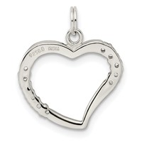 Sterling Silver CZ & Heart Pendant view 4
