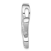 Sterling Silver Rhodium-plated CZ Heart and Awareness Ribbon Chain Slide view 2