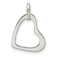 Sterling Silver Polished Open Heart Pendant view 4