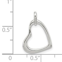 Sterling Silver Polished Open Heart Pendant view 3