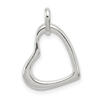 Sterling Silver Polished Open Heart Pendant view 1