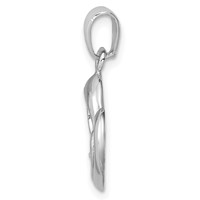 Sterling Silver Rhodium Plated CZ Heart Pendant view 2