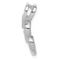 Sterling Silver Rhodium Plated CZ Multi Hearts Chain Slide view 2